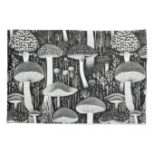 Housse D'oreillers Illustration de la forêt de champignons monochrome (Dos-gauche)
