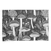 Housse D'oreillers Illustration de la forêt de champignons monochrome (devant-Droit)