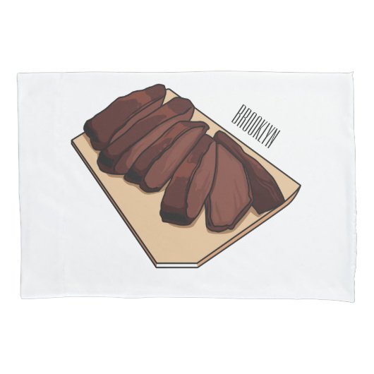 Housse D'oreillers Illustration de la poitrine de boeuf (devant)