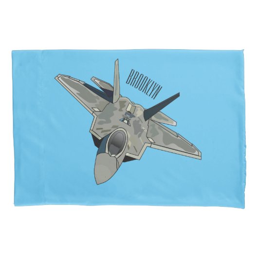 Housse D'oreillers Illustration de l'avion de chasse (devant)