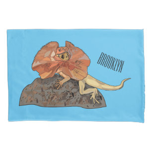 Housse D'oreillers Illustration de lézard à col frisé