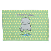 Housse D'oreillers Illustration de l'hippo mignon sur green (devant)
