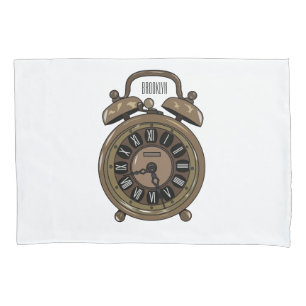 Housse D'oreillers Illustration de l'horloge d'alarme