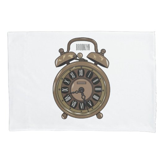 Housse D'oreillers Illustration de l'horloge d'alarme (devant)
