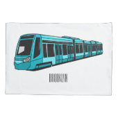 Housse D'oreillers Illustration de locomotive électrique (Dos)