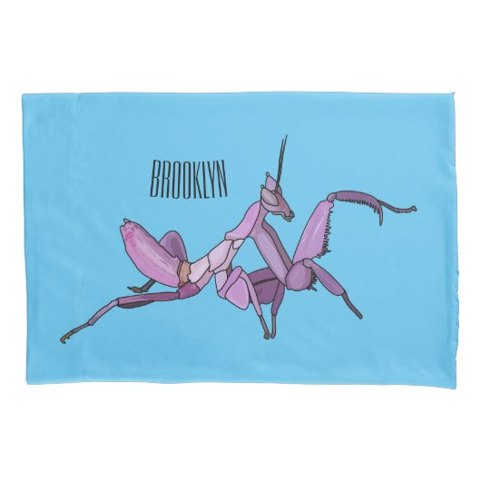 Housse D'oreillers Illustration de l'orchidée mante (devant)