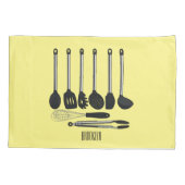 Housse D'oreillers Illustration de l'ustensile de cuisine (Dos)