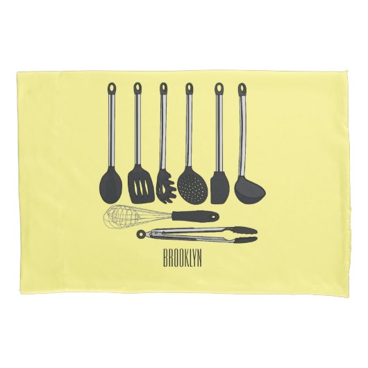 Housse D'oreillers Illustration de l'ustensile de cuisine (devant)