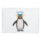 Housse D'oreillers Illustration de mignon macaroni pingouin (Dos)