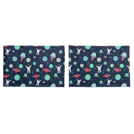 Housse D'oreillers Illustration de motif spatial (Dos-Set)