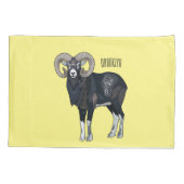 Housse D'oreillers Illustration de mouflon, mouton (Dos)