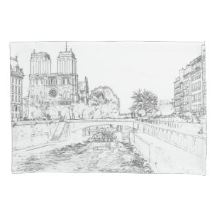 Housse D'oreillers Illustration de Notre Dame de Paris