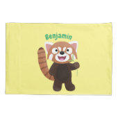 Housse D'oreillers Illustration de panda rouge mignon (Dos)