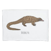 Housse D'oreillers Illustration de pangolin à queue longue (devant)