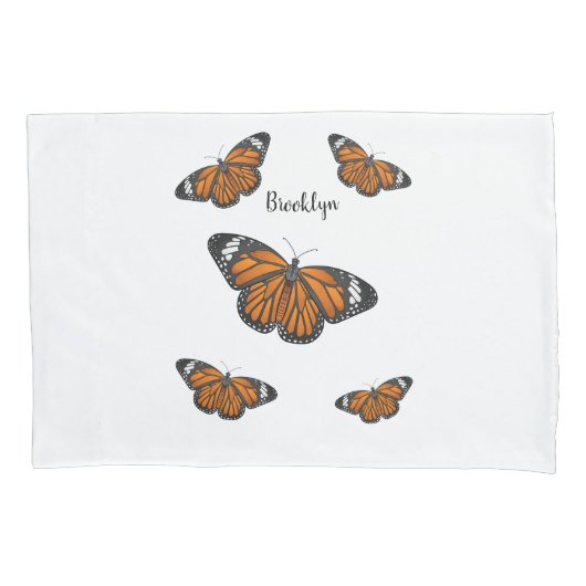 Housse D'oreillers Illustration de papillon monarque (devant)
