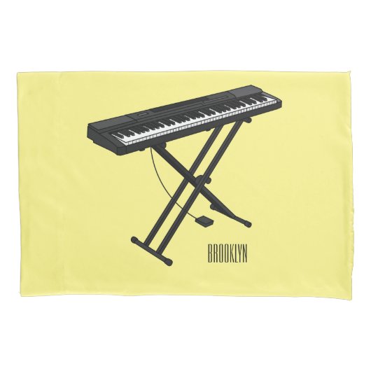Housse D'oreillers Illustration de piano clavier (devant)