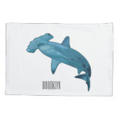 Housse D'oreillers Illustration de requin marteau (Dos)
