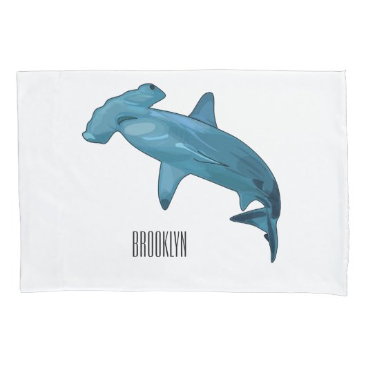Housse D'oreillers Illustration de requin marteau (devant)