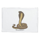 Housse D'oreillers Illustration de serpent à cobra Brown (Dos)