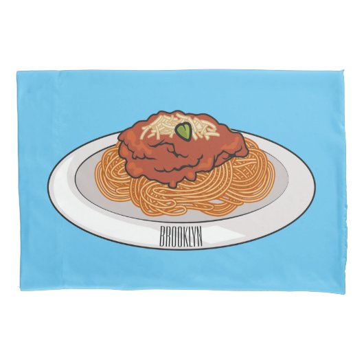 Housse D'oreillers Illustration de Spaghetti (devant)