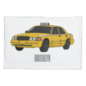 Housse D'oreillers Illustration de taxi (Dos)