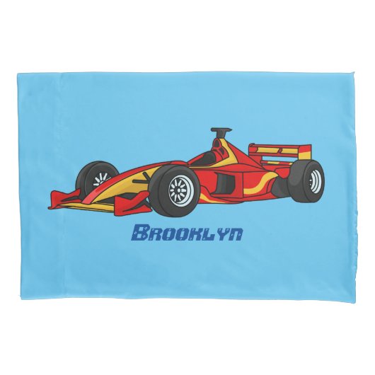 Housse D'oreillers Illustration de voitures de course à grande vitess (devant)