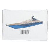 Housse D'oreillers Illustration de yacht (Dos)