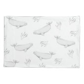 Housse D'oreillers Illustration Délicate Des Baleines Beluga Et Des M (Dos)