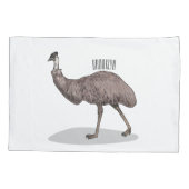 Housse D'oreillers Illustration d'Emu bird (Dos)