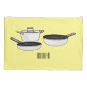 Housse D'oreillers Illustration des jeux de cuisine (Dos)