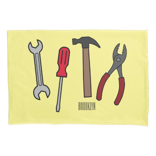 Housse D'oreillers Illustration des outils de menuiserie (devant)