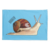 Housse D'oreillers Illustration d'escargot (Dos)