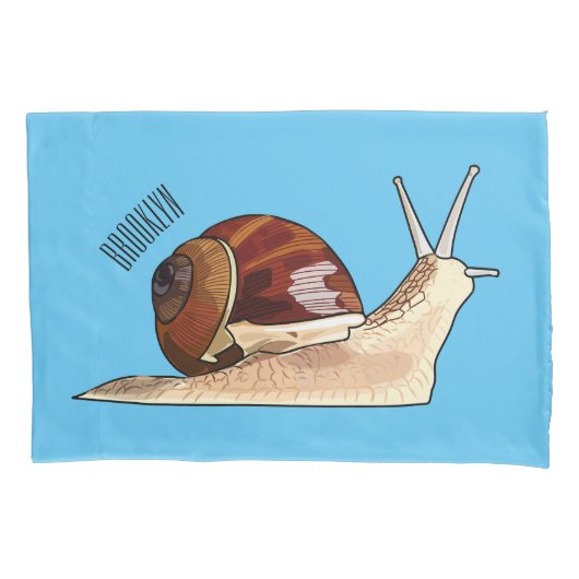 Housse D'oreillers Illustration d'escargot (devant)