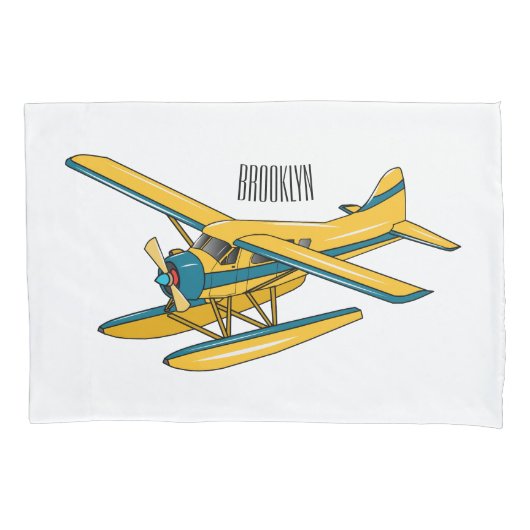 Housse D'oreillers Illustration d'hydravion (devant)