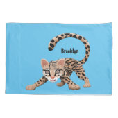 Housse D'oreillers Illustration d'ocelot mignon (Dos)