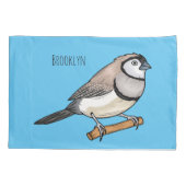 Housse D'oreillers Illustration d'oiseau à deux barreaux (Dos)