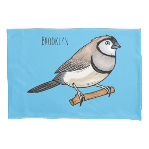 Housse D'oreillers Illustration d'oiseau à deux barreaux