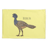 Housse D'oreillers Illustration d'oiseau de curassow (Dos)