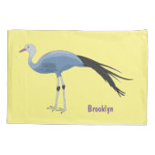 Housse D'oreillers Illustration d'oiseau de grue bleue (Dos)