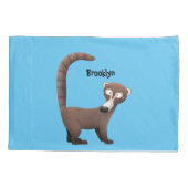 Housse D'oreillers Illustration drôle curieuse de dessin animé de coa (Dos)