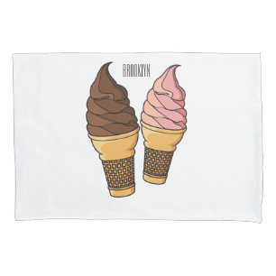 Housse D'oreillers Illustration du cône de crème glacée
