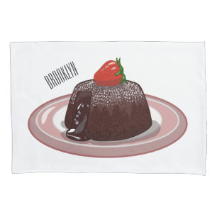Housse D'oreillers Illustration du gâteau de lave au chocolat