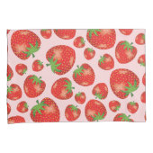 Housse D'oreillers Illustration Du Motif De Fruits De Fraise Sur Rose (devant-Droit)