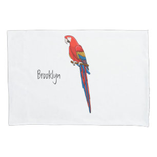 Housse D'oreillers Illustration du perroquet de macaw Scarlet