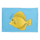 Housse D'oreillers Illustration du poisson-tang jaune (Dos)