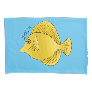 Housse D'oreillers Illustration du poisson-tang jaune