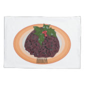 Housse D'oreillers Illustration du pudding de Noël (Dos)