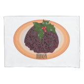 Housse D'oreillers Illustration du pudding de Noël (devant)
