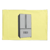 Housse D'oreillers Illustration du réfrigérateur de porte française (Dos)