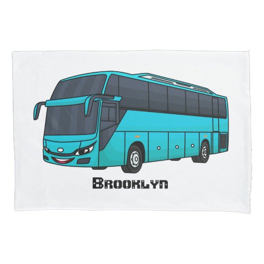 Housse D'oreillers Illustration d'un autobus à passagers moderne (devant)